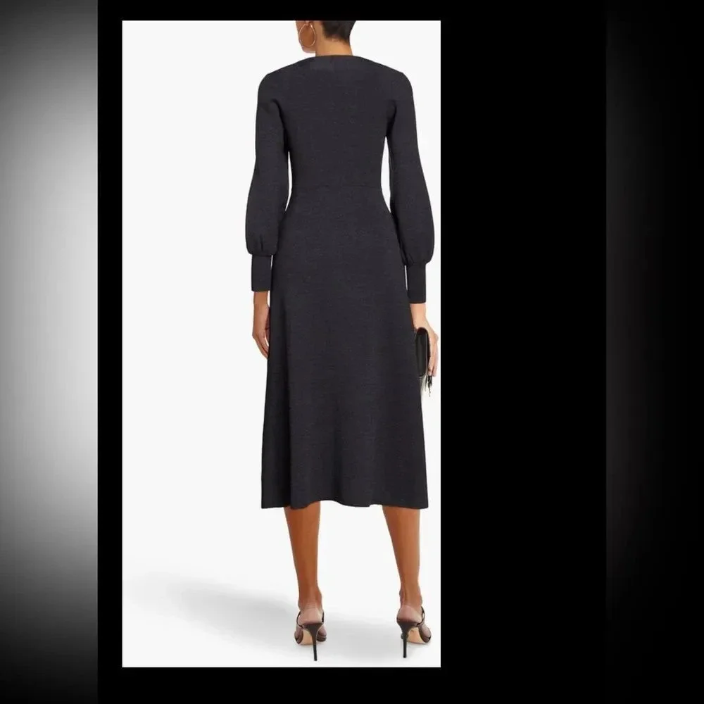Sandro Women's Black Henriette Knit Midi Dress - Picture 3 of 4